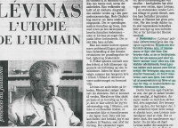 newspaper clip about Levinas philosophy used as background material for the piece